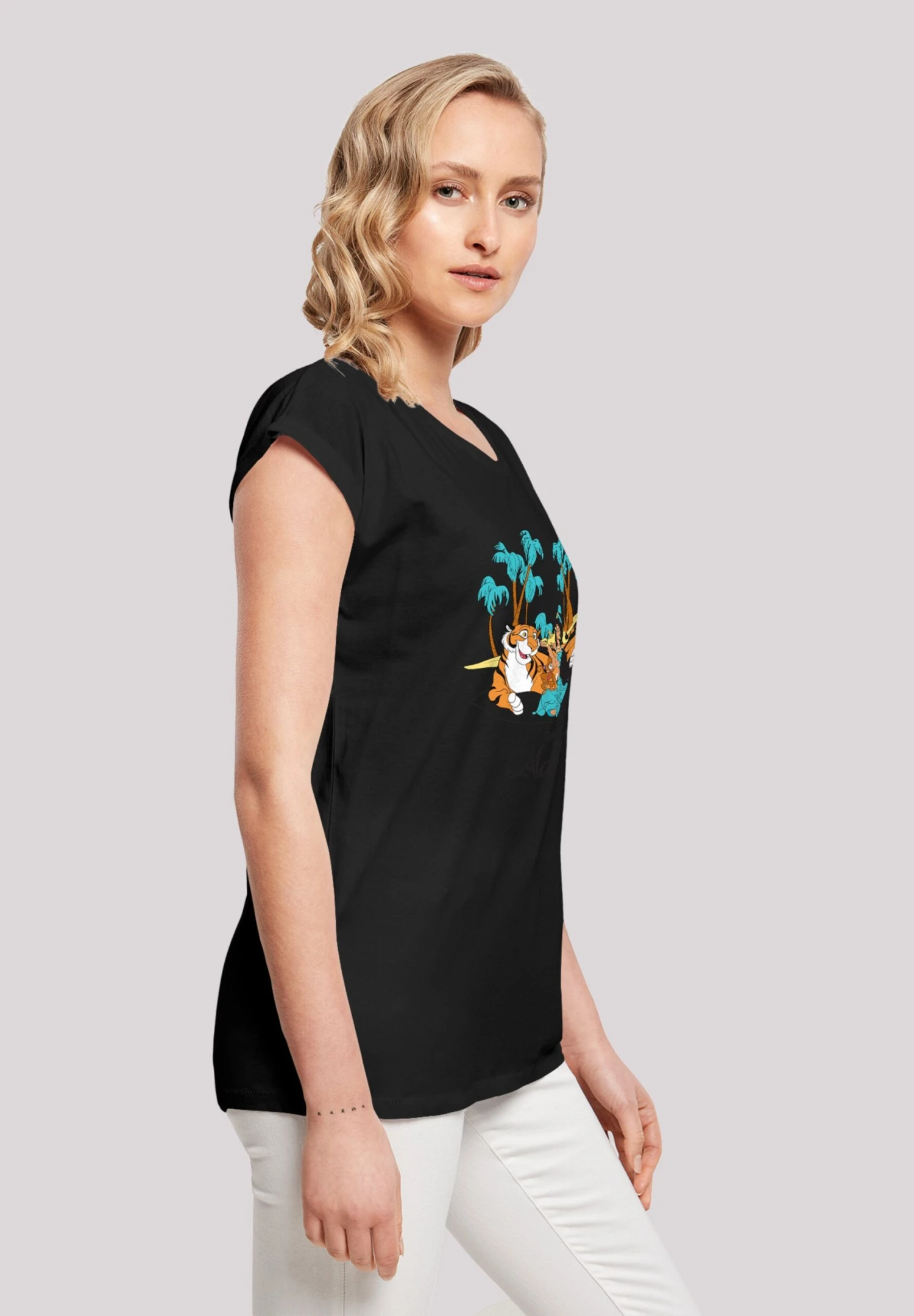 F4NT4STIC Disney Aladdin Jasmine Abu Rajah Beach - T-Shirt Print - Black 7 F4NT4STIC Disney Aladdin Jasmine Abu Rajah Beach - T-Shirt Print - Black - Afbeelding 5