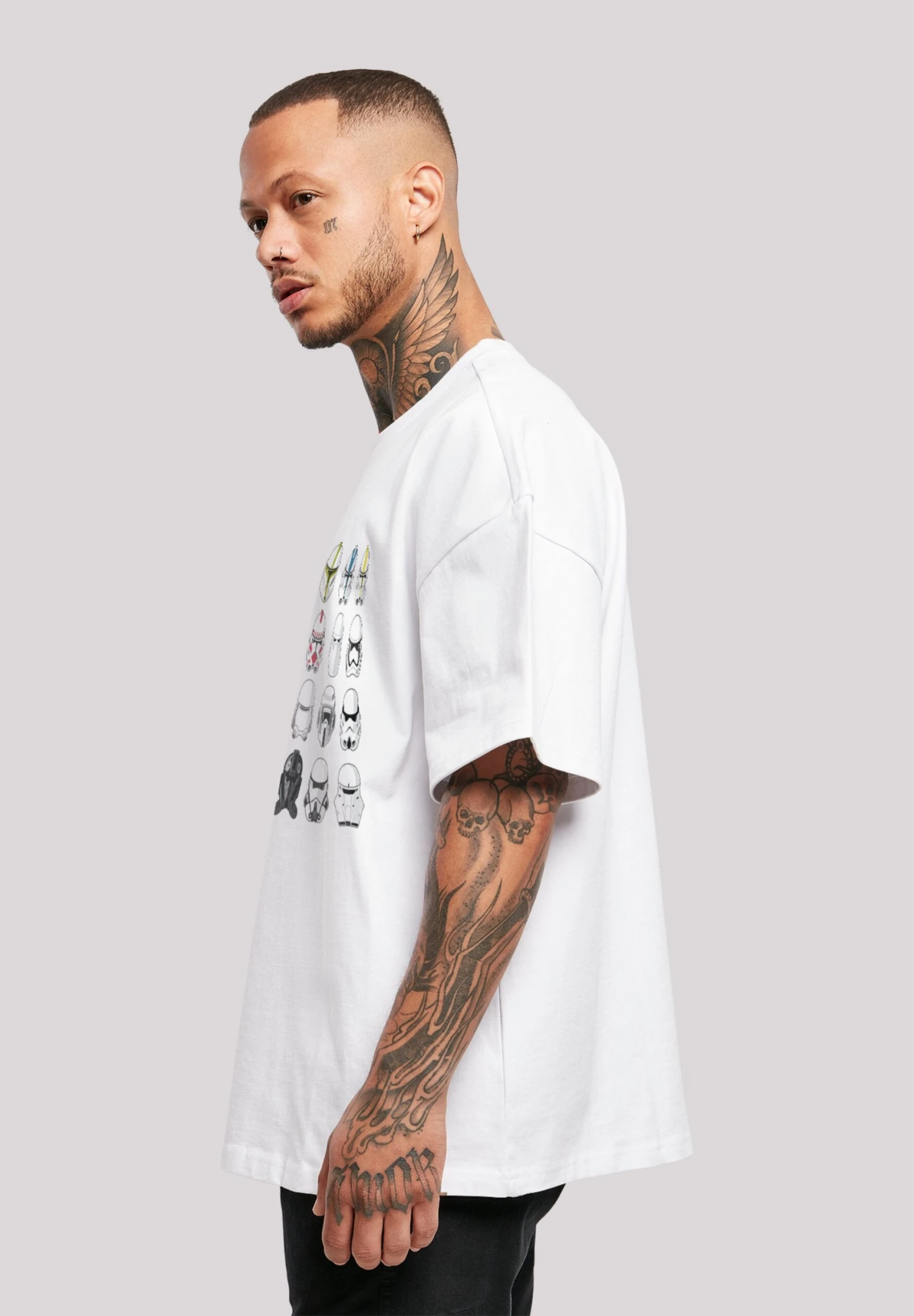 F4NT4STIC Star Wars Stormtrooper Helmets Cad Oversize - T-Shirt Print - White 7 F4NT4STIC Star Wars Stormtrooper Helmets Cad Oversize - T-Shirt Print - White - Afbeelding 5