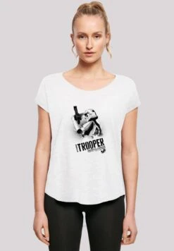F4NT4STIC Long Cut Star Wars Stormtrooper Imperial Forces - T-Shirt Print - White