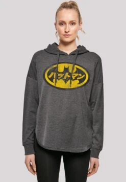 F4NT4STIC Dc Comics Batman Japanese Logo Gelb - Hoodie - Charcoal