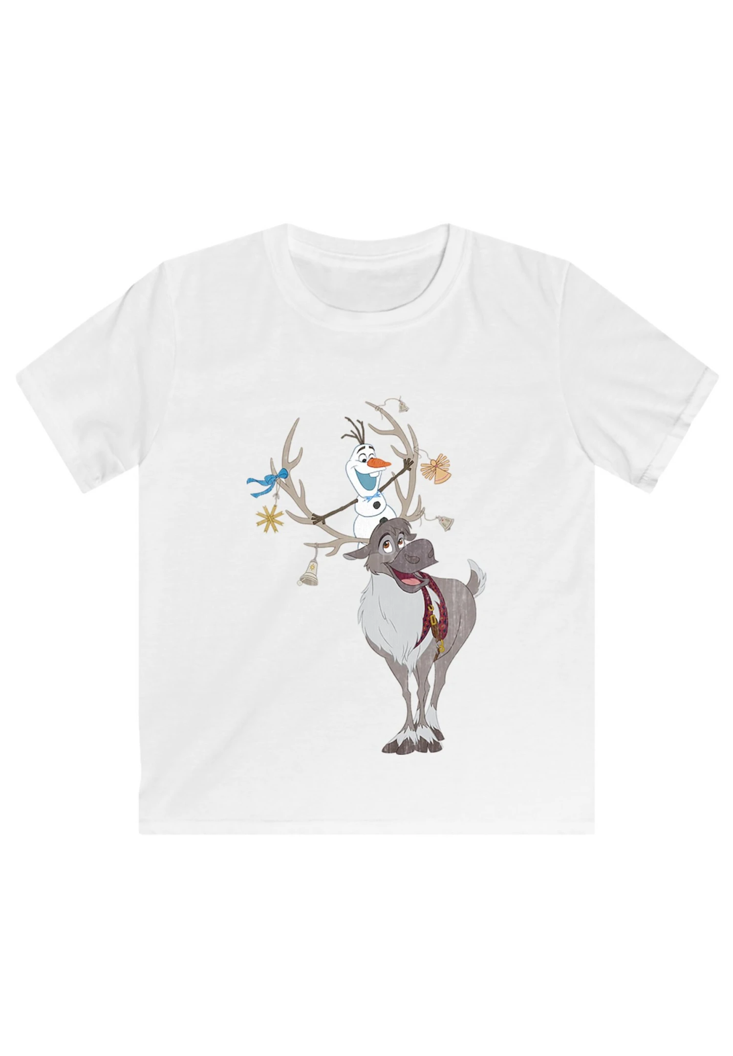 F4NT4STIC Disney Frozen Sven Und Olaf Christmas - Premium Film Movie Tv Co - T-Shirt Print - White 4 F4NT4STIC Disney Frozen Sven Und Olaf Christmas - Premium Film Movie Tv Co - T-Shirt Print - White - Afbeelding 2