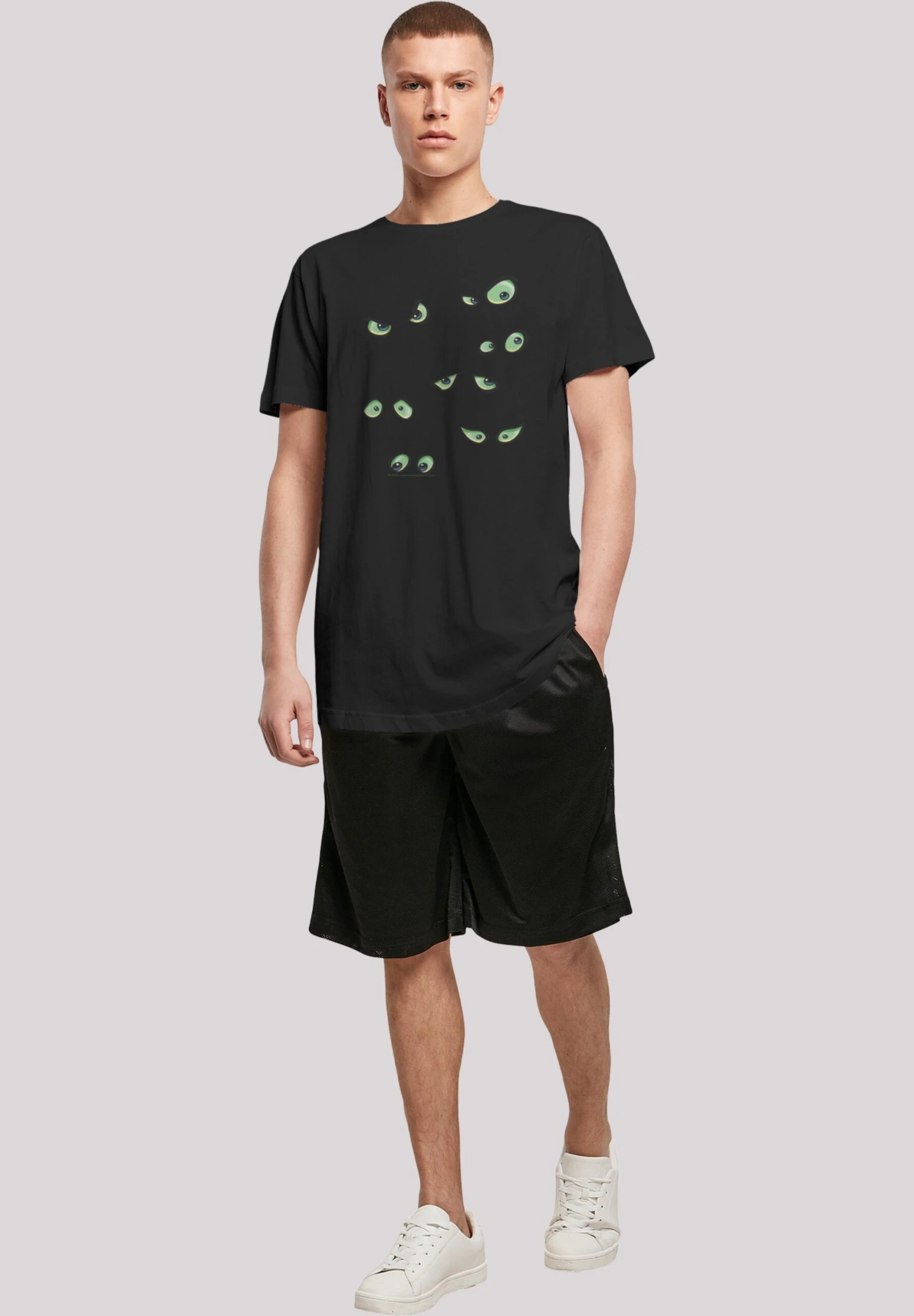 F4NT4STIC Scooby Doo Scary Eyes - T-Shirt Print - Black 4 F4NT4STIC Scooby Doo Scary Eyes - T-Shirt Print - Black - Afbeelding 2