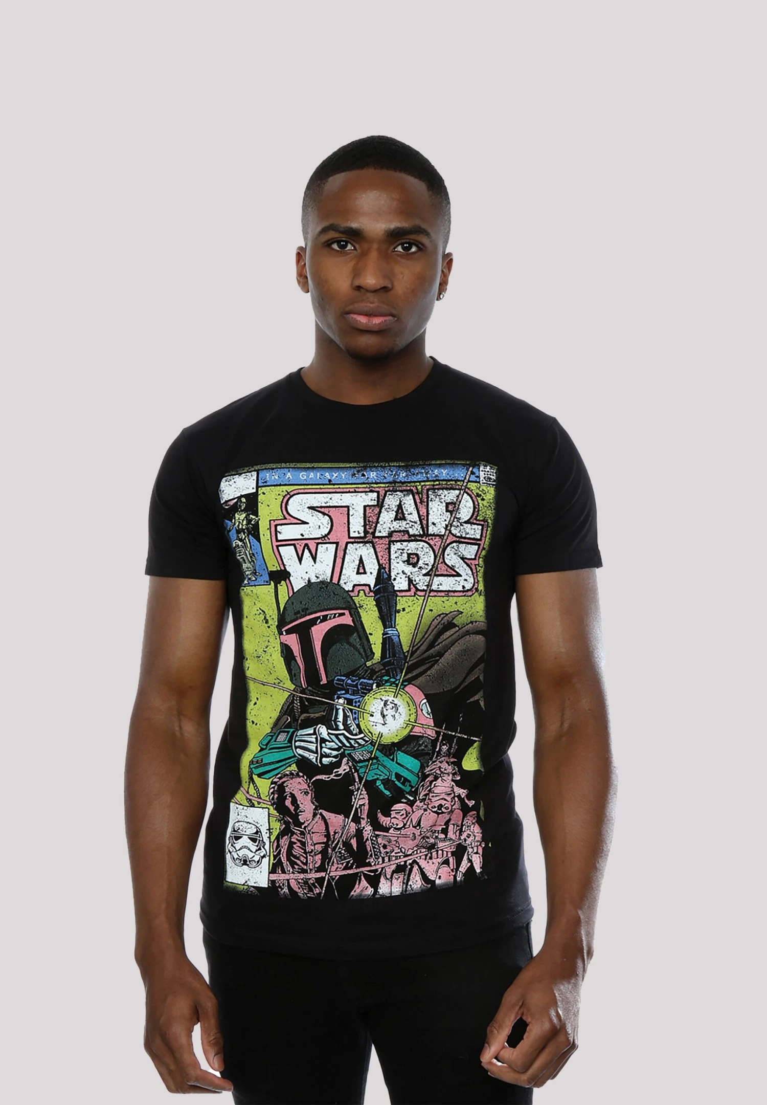 F4NT4STIC Star Wars Boba Fett Comic Premium Krieg Der Sterne Fan Merch - - T-Shirt Print - Black 3 F4NT4STIC Star Wars Boba Fett Comic Premium Krieg Der Sterne Fan Merch - - T-Shirt Print - Black
