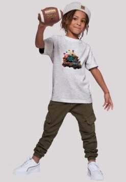 F4NT4STIC Blumen Auto Unisex Tee - T-Shirt Print - Heather Grey