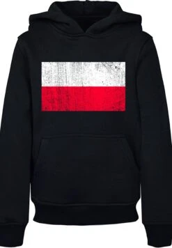 F4NT4STIC Polen Flagge Distressed - Hoodie - Schwarz -F4Nt4Stic d64d7a4bd2ec41449ce17e5592494123