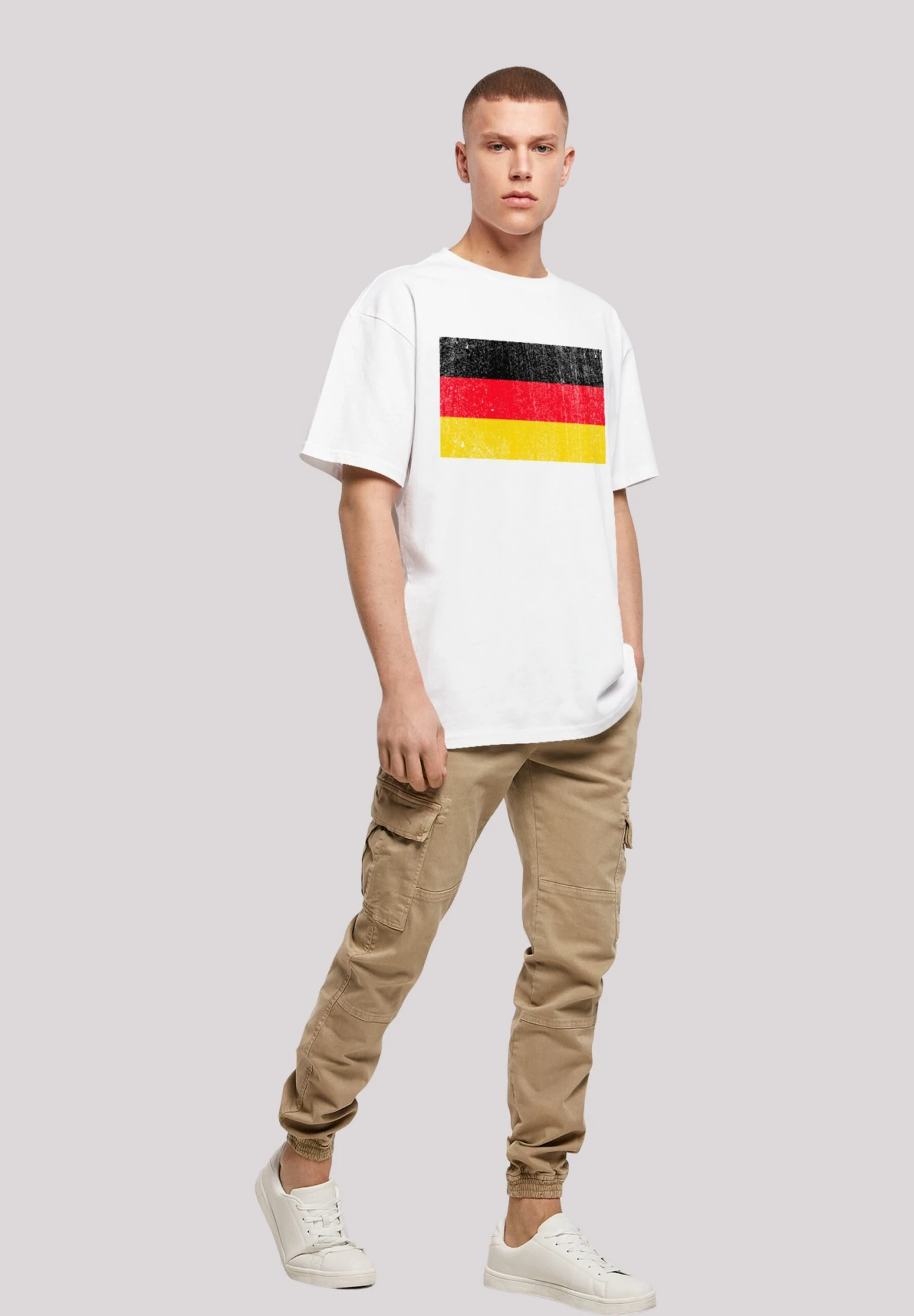F4NT4STIC Deutschland Flagge Distressed - T-Shirt Print - Weiß 4 F4NT4STIC Deutschland Flagge Distressed - T-Shirt Print - Weiß - Afbeelding 2