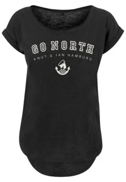 F4NT4STIC Plus Size Go North - T-Shirt Print - Schwarz