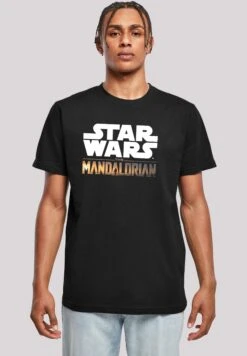 F4NT4STIC Star Wars The Mandalorian Logo - T-Shirt Print - Black
