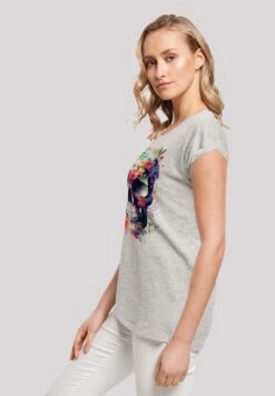 F4NT4STIC Totenkopf Blumen - T-Shirt Print - Heather Grey 12 F4NT4STIC Totenkopf Blumen - T-Shirt Print - Heather Grey -F4Nt4Stic dfb23e3fad2b4cada173b475c906590d