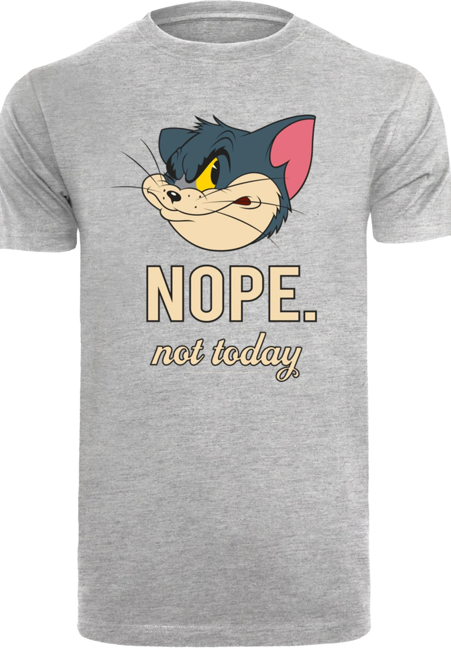 F4NT4STIC Tom Und Jerry Nope Not Today - T-Shirt Print - Heather Grey 8 F4NT4STIC Tom Und Jerry Nope Not Today - T-Shirt Print - Heather Grey - Afbeelding 6