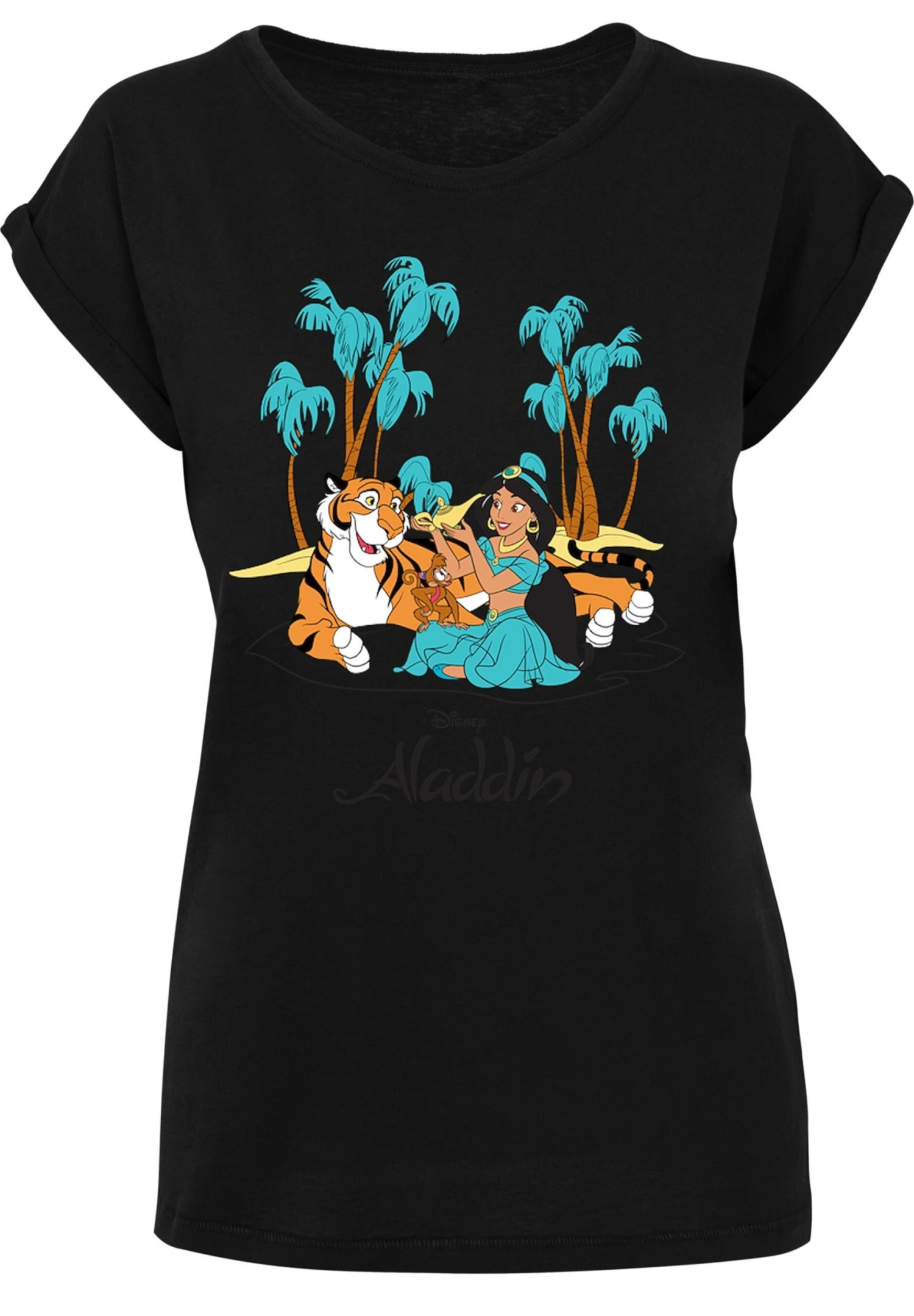 F4NT4STIC Disney Aladdin Jasmine Abu Rajah Beach - T-Shirt Print - Black 8 F4NT4STIC Disney Aladdin Jasmine Abu Rajah Beach - T-Shirt Print - Black - Afbeelding 6
