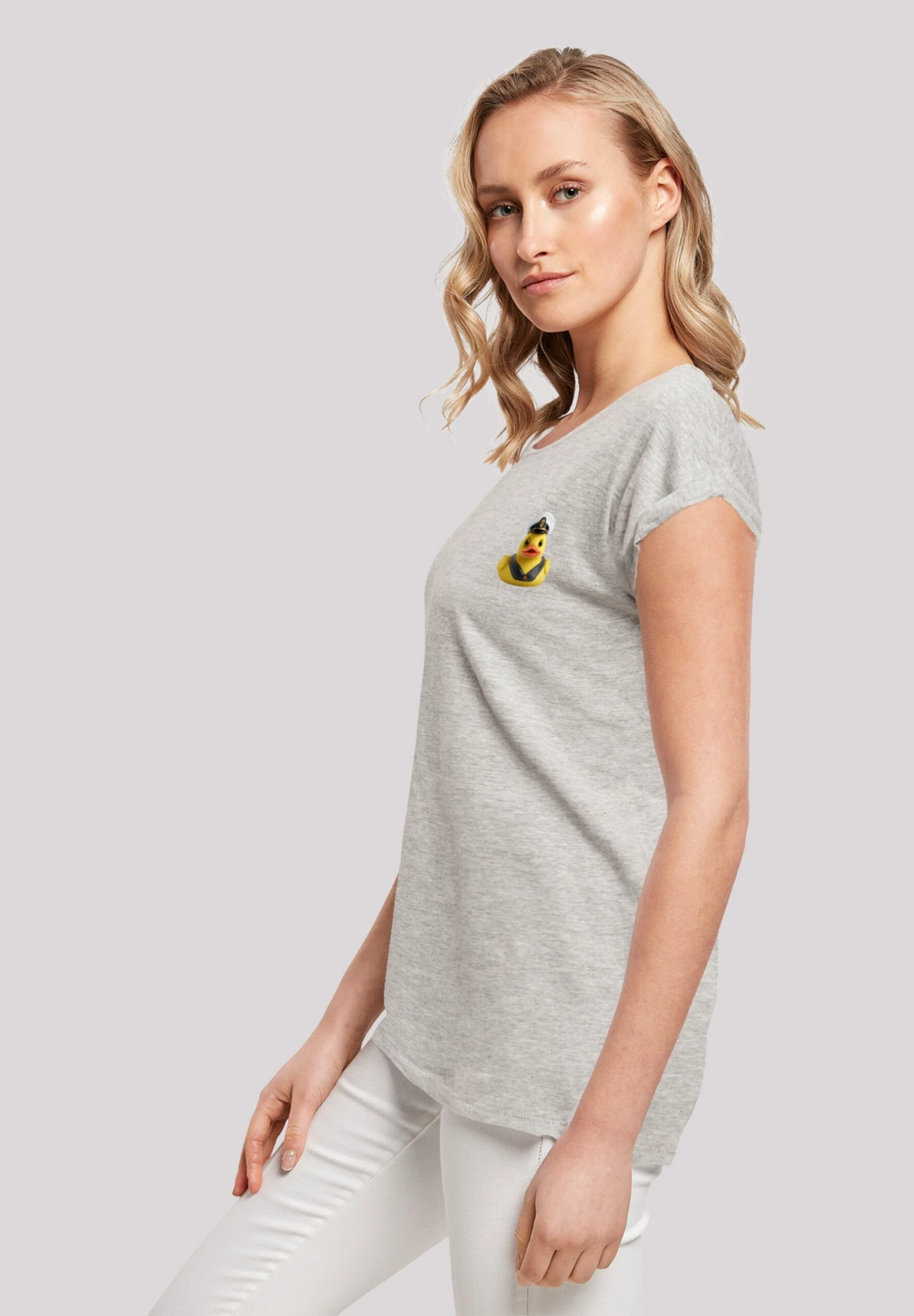 F4NT4STIC Rubber Duck Captain Short Sleeve - T-Shirt Print - Heather Grey 6 F4NT4STIC Rubber Duck Captain Short Sleeve - T-Shirt Print - Heather Grey - Afbeelding 4
