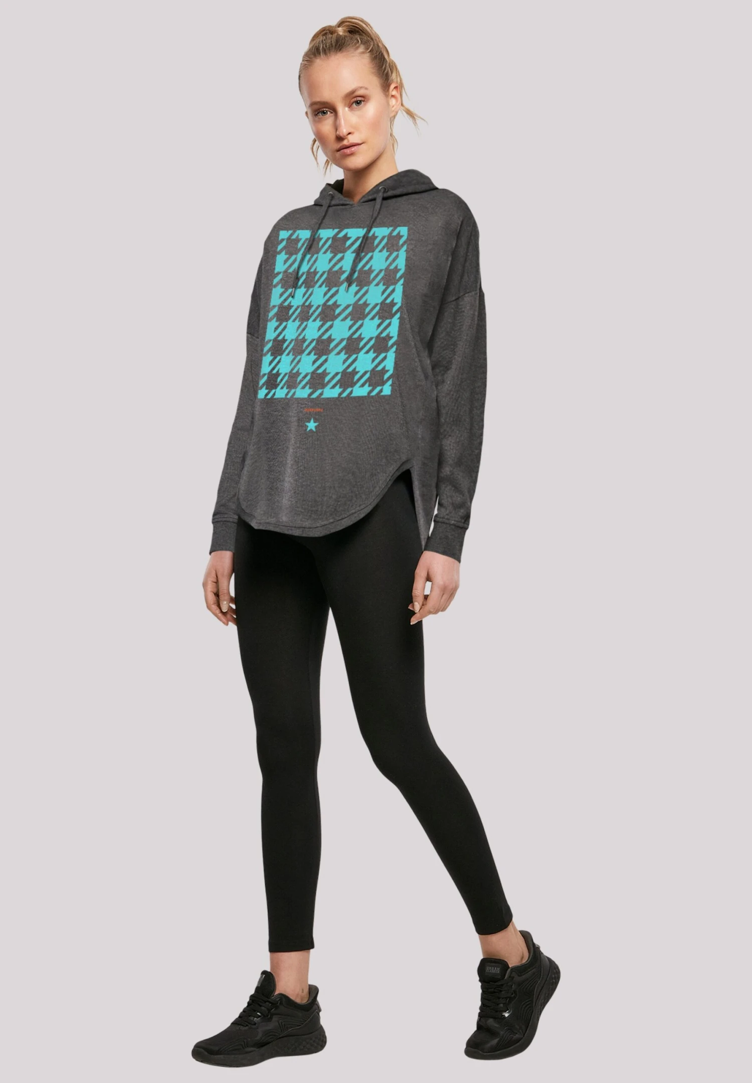 F4NT4STIC Hahnentritt Karo- Hoodie - Charcoal 4 F4NT4STIC Hahnentritt Karo- Hoodie - Charcoal - Afbeelding 2