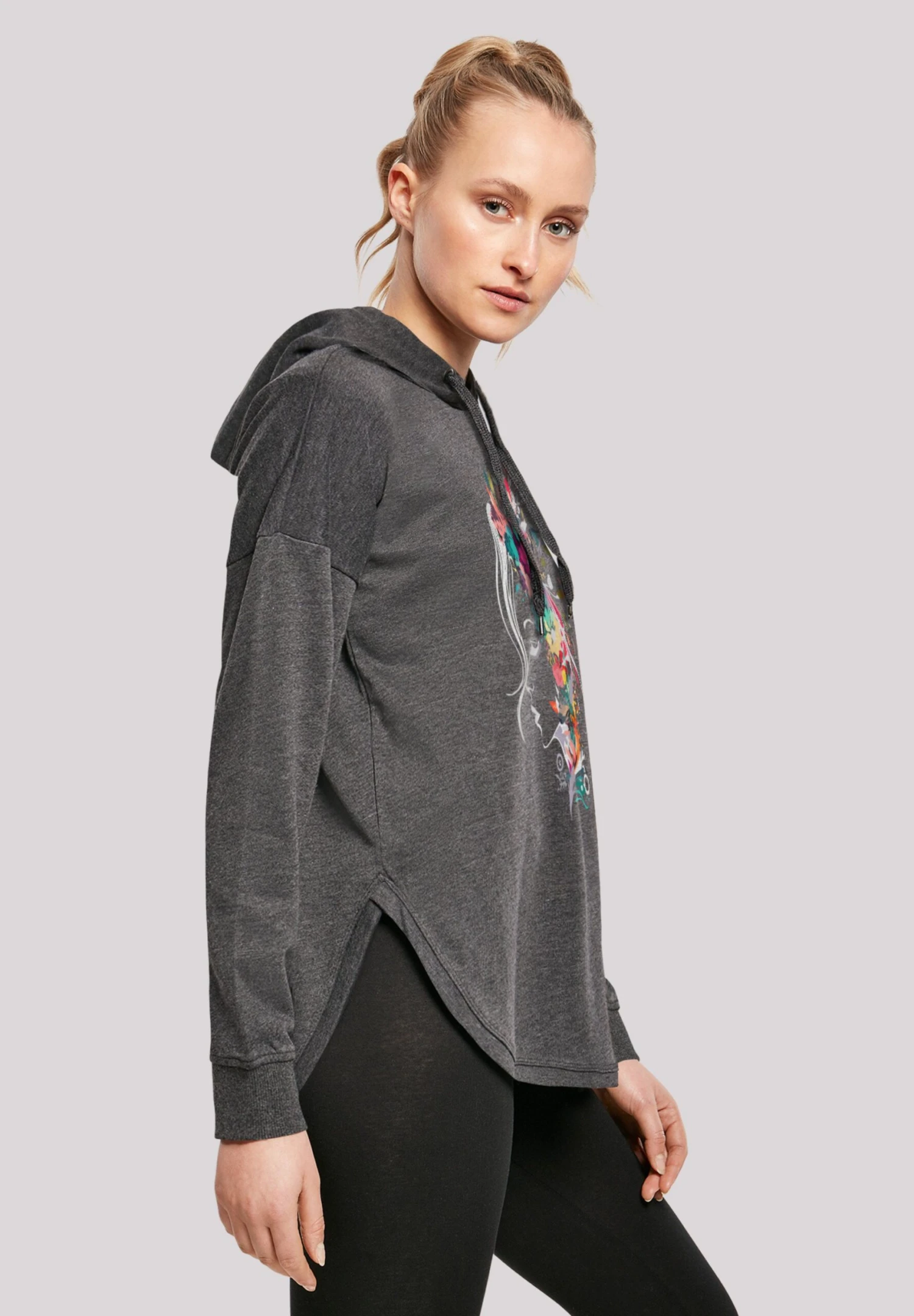 F4NT4STIC Silhouette Bunte Blumen - Hoodie - Charcoal 7 F4NT4STIC Silhouette Bunte Blumen - Hoodie - Charcoal - Afbeelding 5