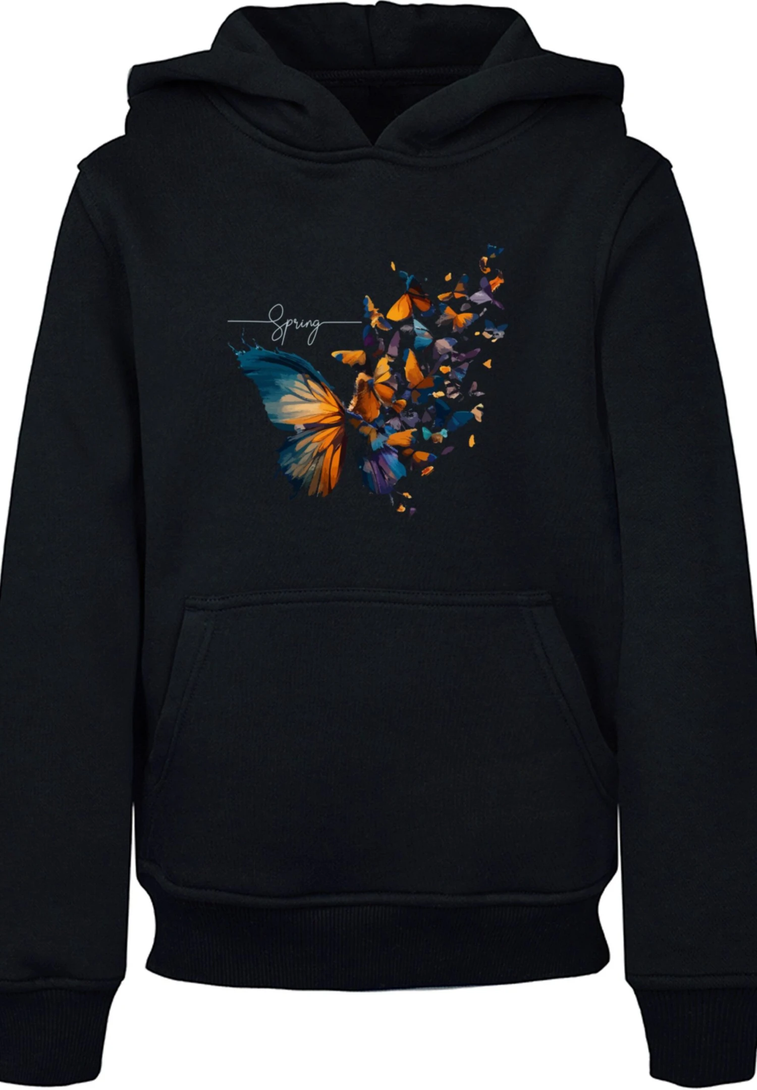 F4NT4STIC Schmetterling Frühling Unisex - Hoodie - Schwarz 8 F4NT4STIC Schmetterling Frühling Unisex - Hoodie - Schwarz - Afbeelding 6