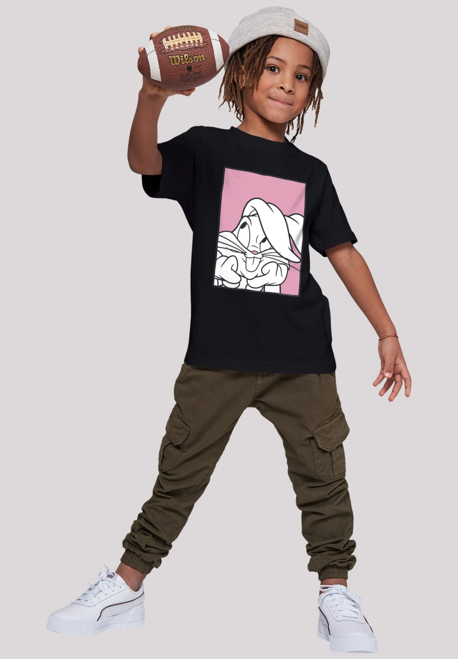 F4NT4STIC Looney Tunes Bugs Bunny Adore - T-Shirt Print - Black 4 F4NT4STIC Looney Tunes Bugs Bunny Adore - T-Shirt Print - Black - Afbeelding 2