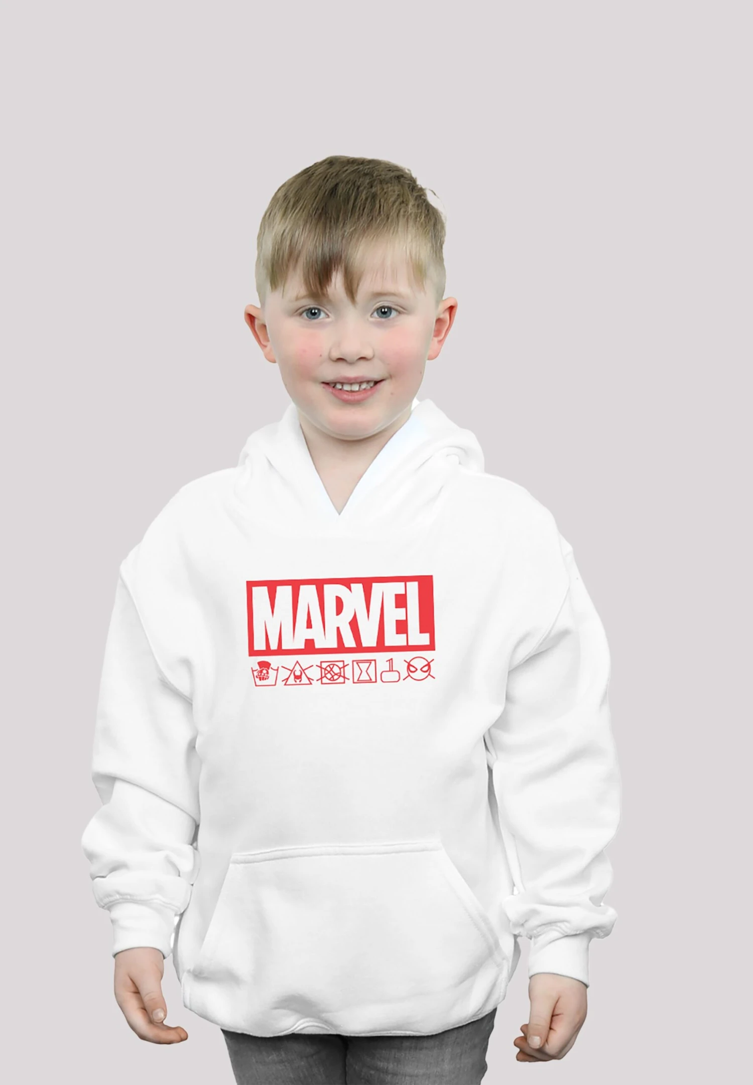 F4NT4STIC Marvel Logo Waschsymbole - Premium Superhelden Iron Captain- Hoodie - White 3 F4NT4STIC Marvel Logo Waschsymbole - Premium Superhelden Iron Captain- Hoodie - White