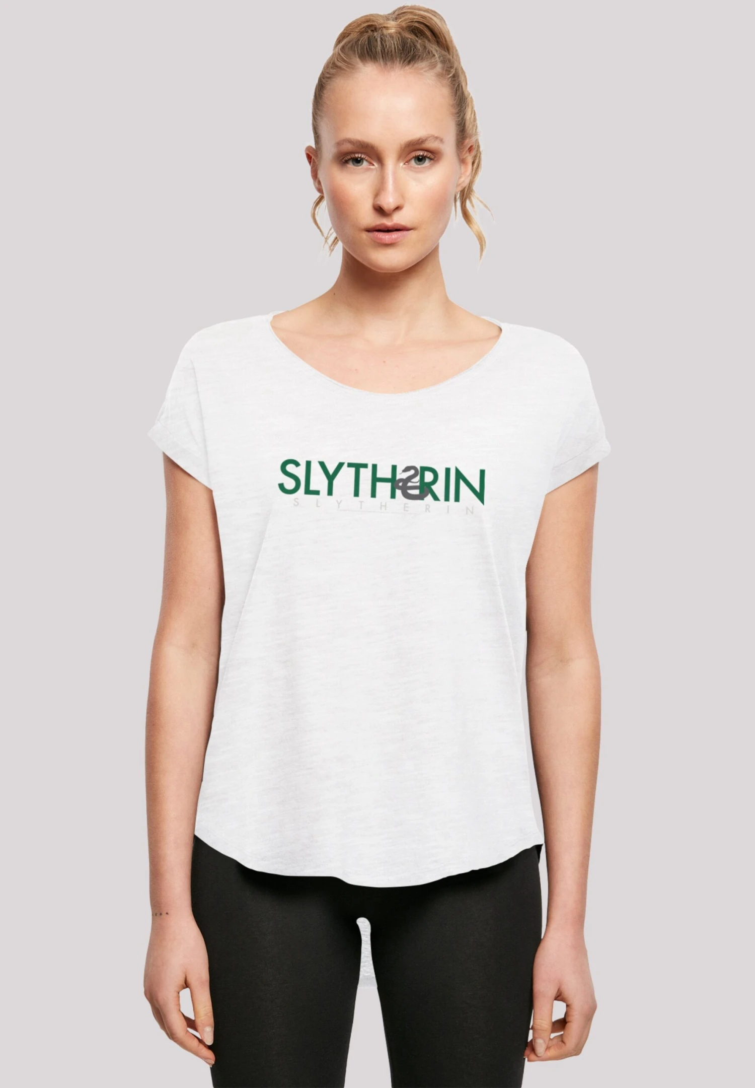F4NT4STIC Harry Potter Slytherin Text - T-Shirt Print - White 3 F4NT4STIC Harry Potter Slytherin Text - T-Shirt Print - White