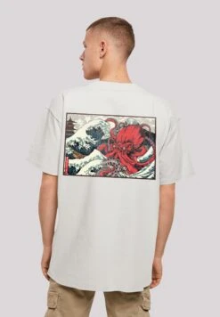 F4NT4STIC Octopus Japan - T-Shirt Print - Lightasphalt