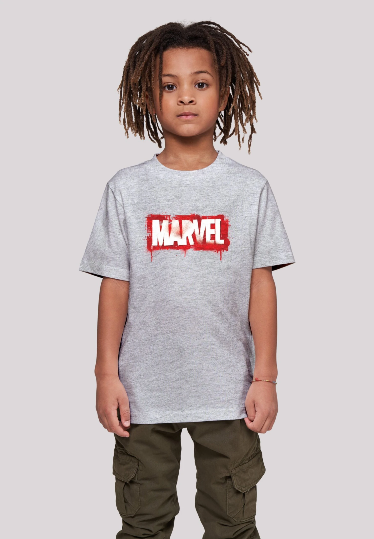 F4NT4STIC Marvel Spray Logo - T-Shirt Print - Heather Grey 4 F4NT4STIC Marvel Spray Logo - T-Shirt Print - Heather Grey - Afbeelding 2