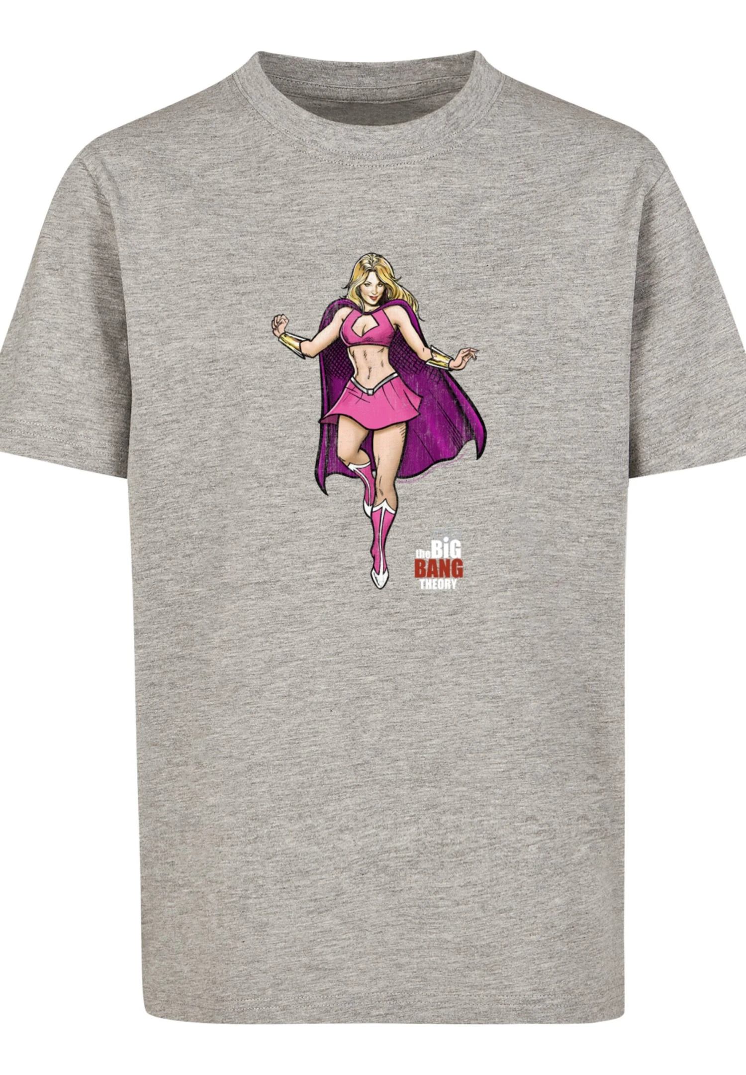 F4NT4STIC Big Bang Theory Tv Serie Penny Superhero - T-Shirt Print - Heather Grey 3 F4NT4STIC Big Bang Theory Tv Serie Penny Superhero - T-Shirt Print - Heather Grey