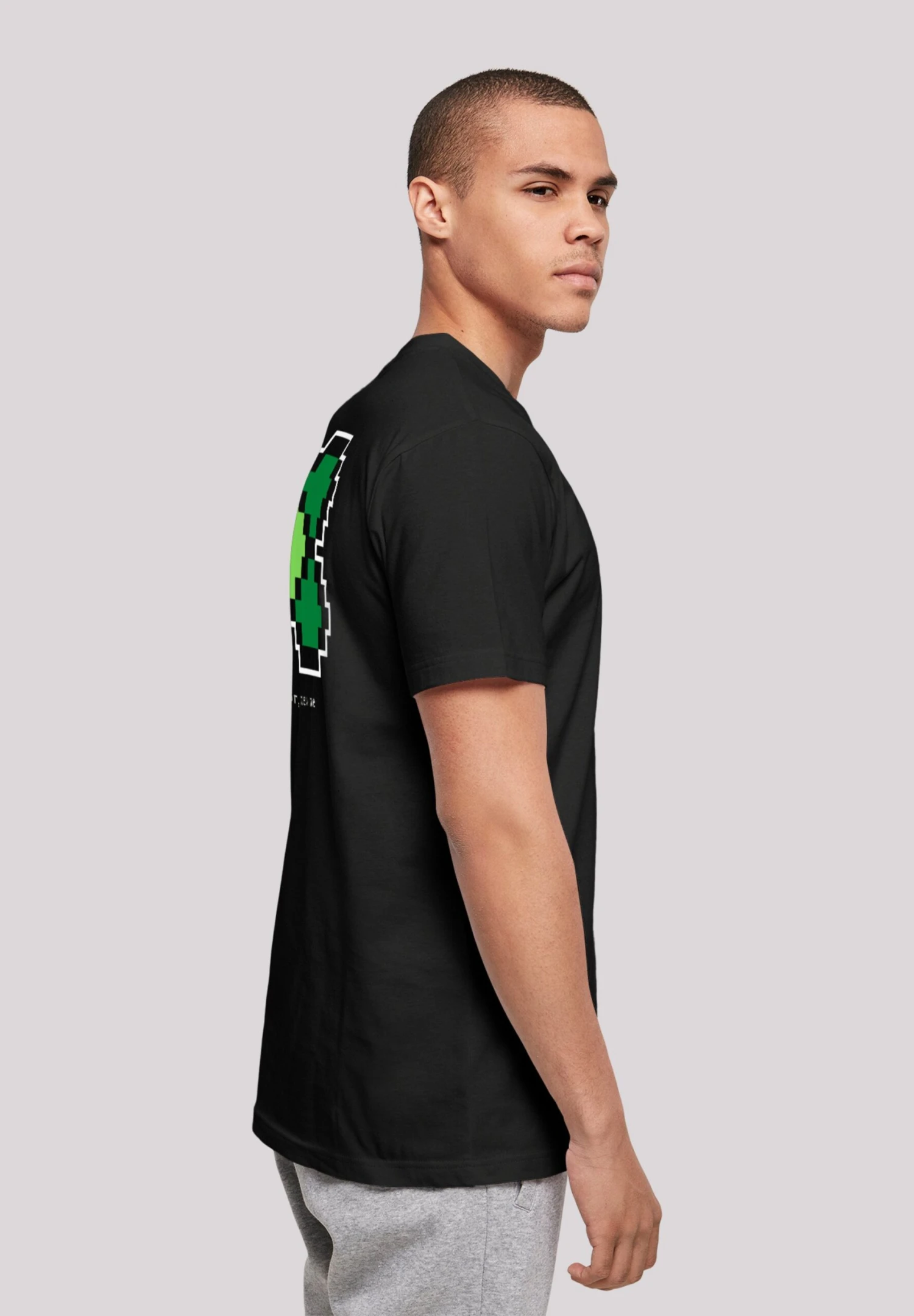 F4NT4STIC Happy New Year Pixel Kleeblatt - T-Shirt Print - Schwarz 6 F4NT4STIC Happy New Year Pixel Kleeblatt - T-Shirt Print - Schwarz - Afbeelding 4