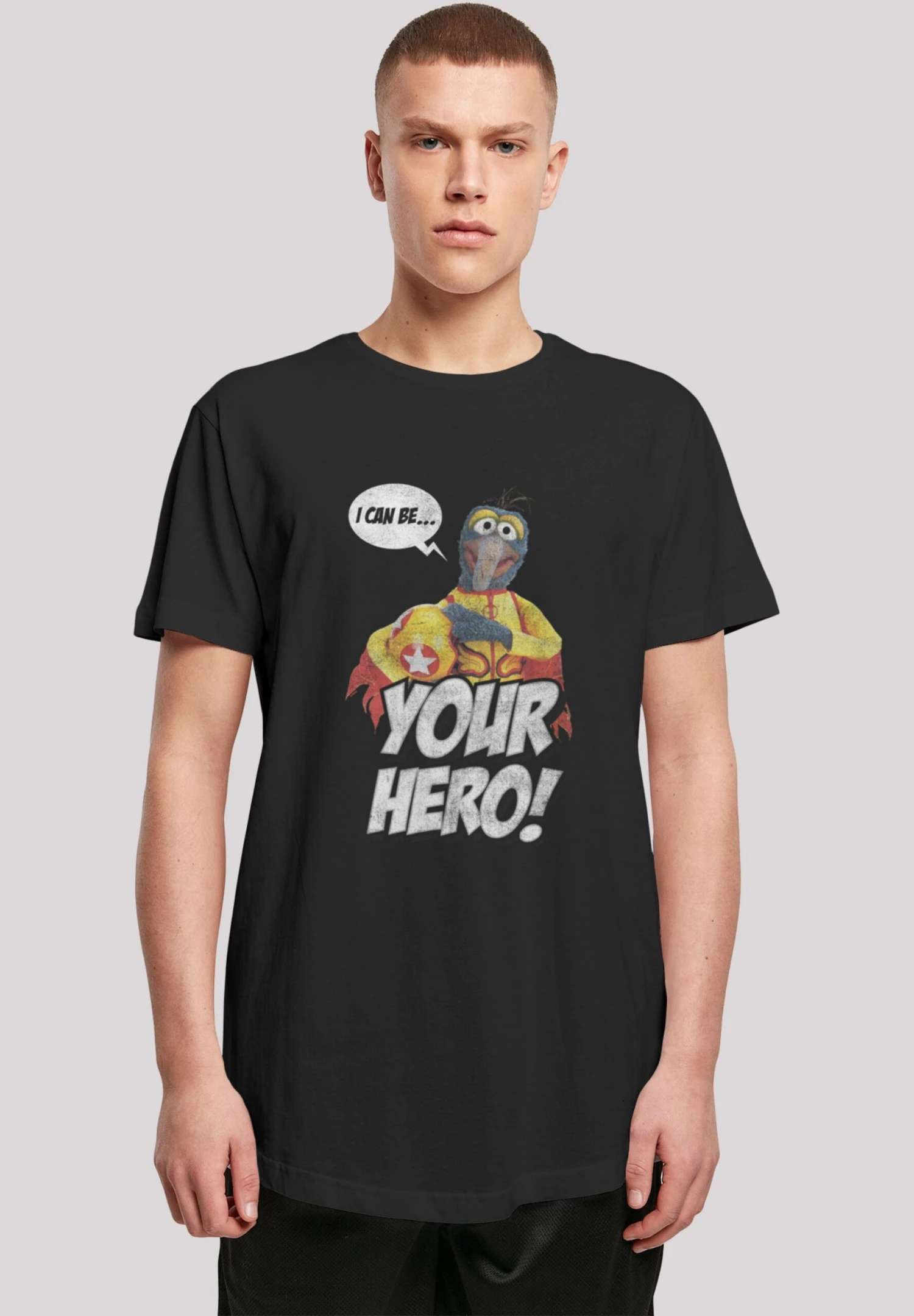 F4NT4STIC Disney Die Muppets Gonzo I Can Be Your Hero - T-Shirt Print - Black 3 F4NT4STIC Disney Die Muppets Gonzo I Can Be Your Hero - T-Shirt Print - Black