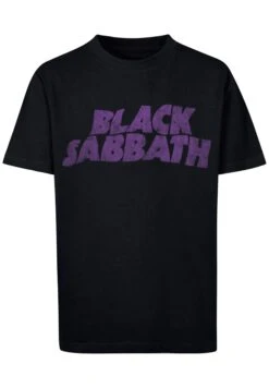 F4NT4STIC Black Sabbath Heavy Metal Band Wavy Distressed- T-Shirt Print - Black -F4Nt4Stic fa5dcd5e7f3e4823a05d9f0cc8fdb8d7