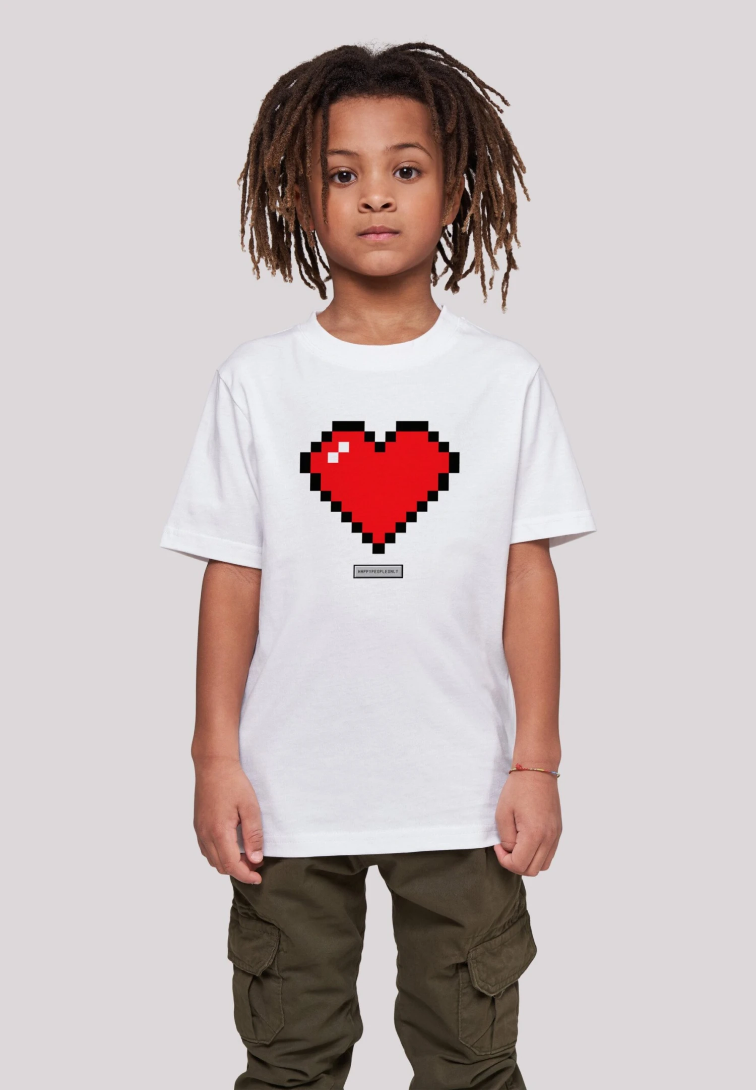 F4NT4STIC Pixel Herz Good Happy People - T-Shirt Print - Weiß 4 F4NT4STIC Pixel Herz Good Happy People - T-Shirt Print - Weiß - Afbeelding 2