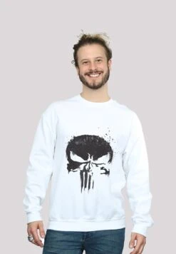 F4NT4STIC Marvel Knights Punisher Tv Skull Premium Superhelden Iron Man- Sweater - White