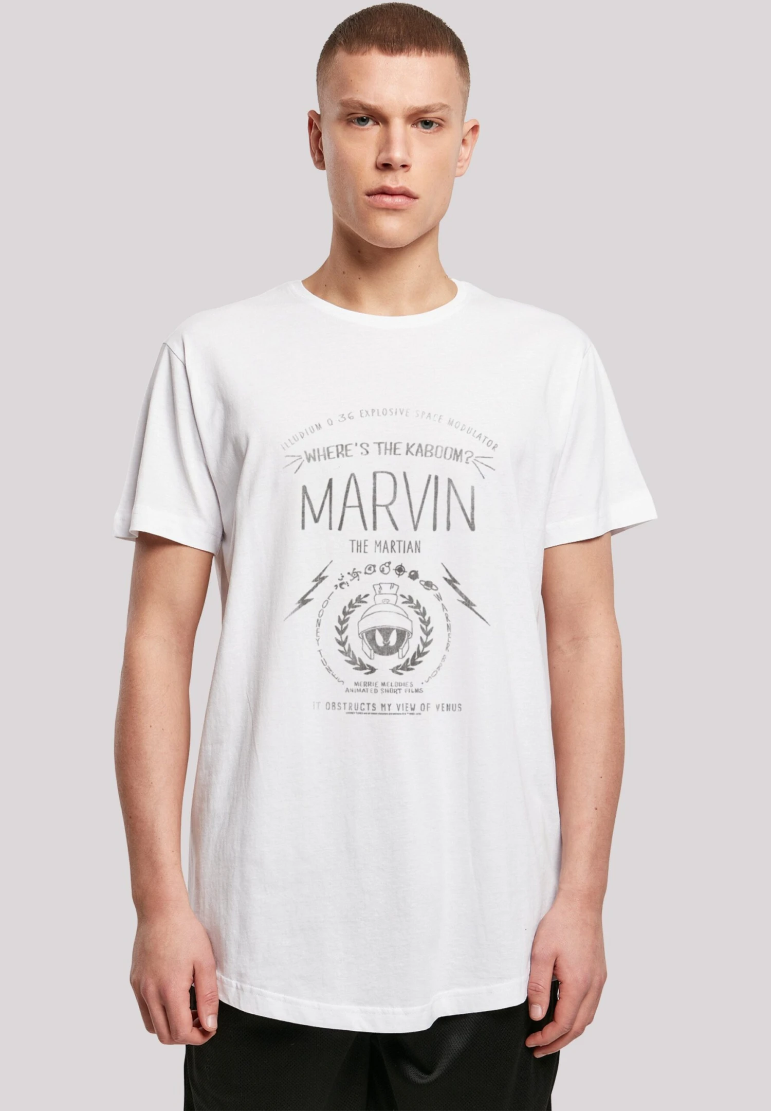 F4NT4STIC 'Looney Tunes Marvin The Martian Where'S The Kaboom' - T-Shirt Print - White 3 F4NT4STIC 'Looney Tunes Marvin The Martian Where'S The Kaboom' - T-Shirt Print - White