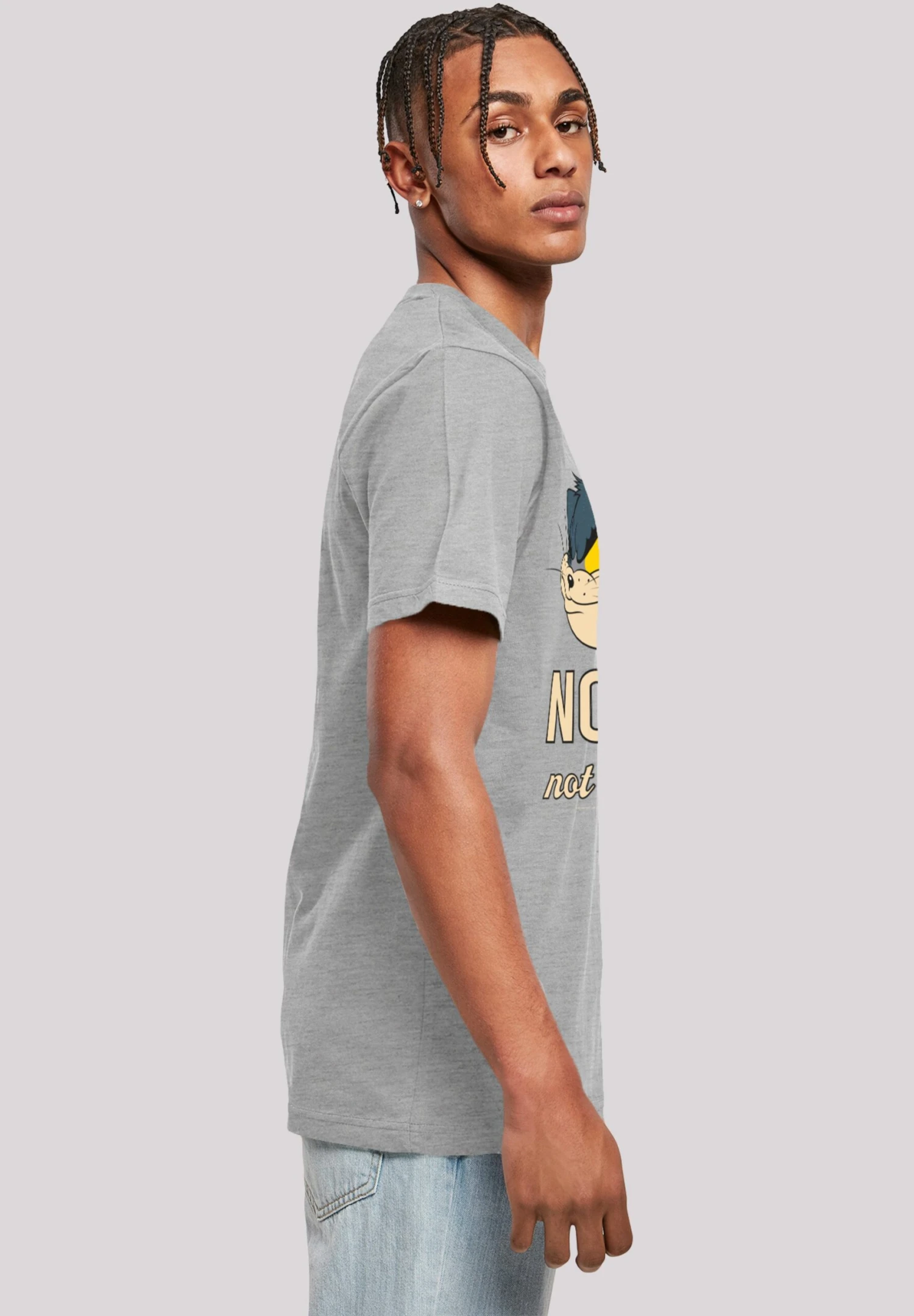 F4NT4STIC Tom Und Jerry Nope Not Today - T-Shirt Print - Heather Grey 6 F4NT4STIC Tom Und Jerry Nope Not Today - T-Shirt Print - Heather Grey - Afbeelding 4