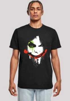 F4NT4STIC Dc Comics Batman Arkham City Joker Face - T-Shirt Print - Black