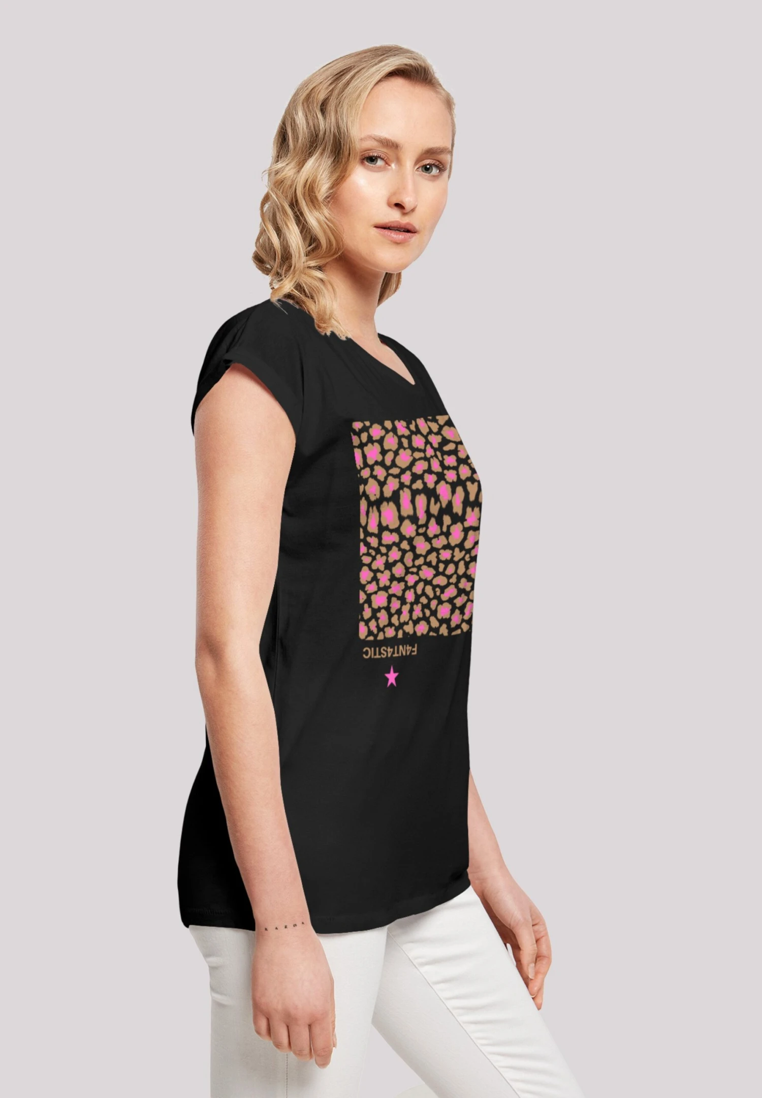 F4NT4STIC Leo Pink - T-Shirt Print - Schwarz 6 F4NT4STIC Leo Pink - T-Shirt Print - Schwarz - Afbeelding 4